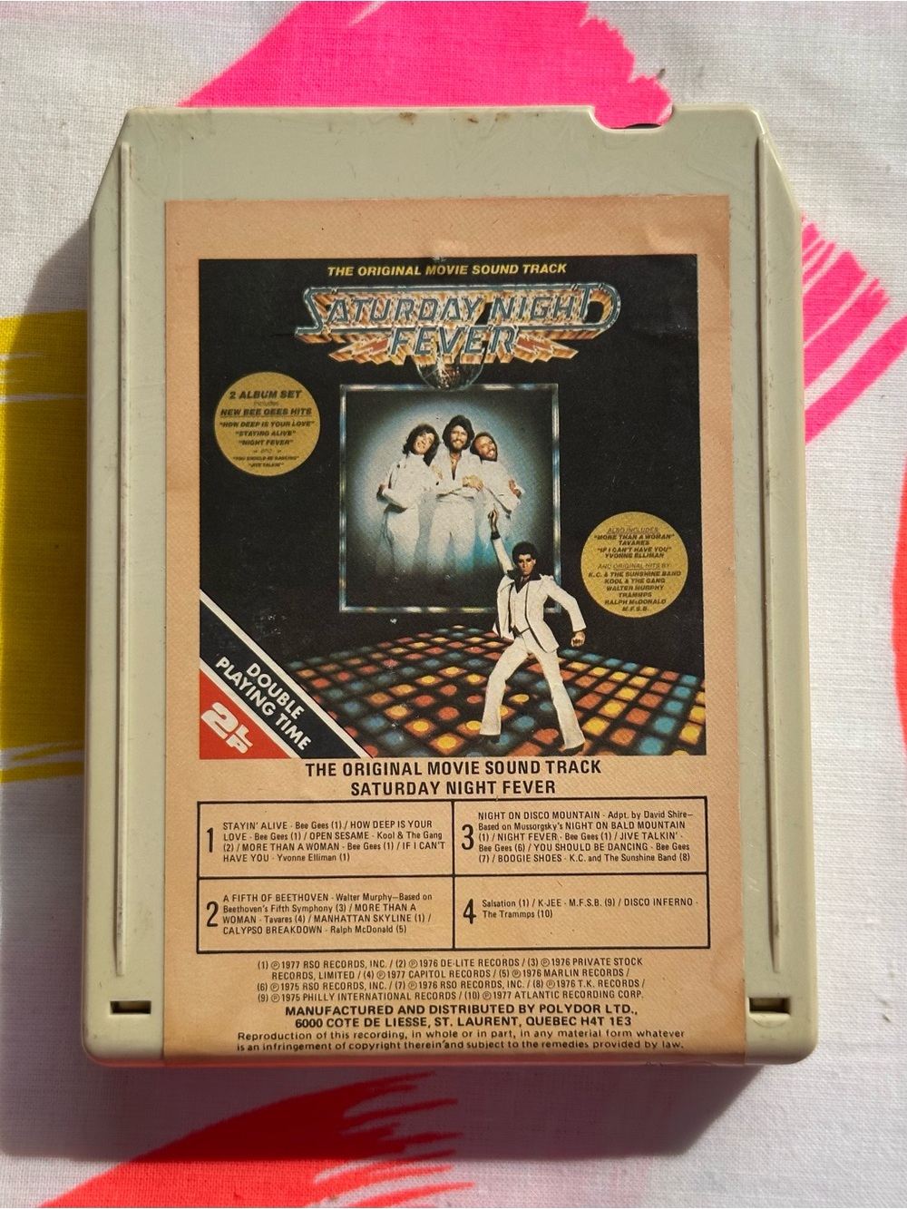 Vintage Saturday Night Fever Original Movie Soundtrack 8-Track Tape (Polydor)